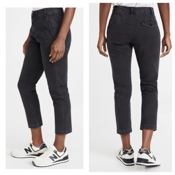 CITIZENS OF HUMANITY Brooke Chino Pants Mid Rise Ankle Washed Black - Picture 1 of 12
